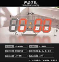 LED digital clock fashion living room wall clock home stereo clock temperature date clock electronic luminous alarm clock