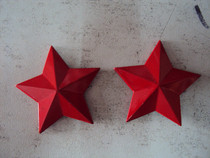 Red five-star five-star hat badge 65 hat red five-pointed star cap badge Red Guard cap badge