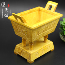 Lian Tianwang Jinsi Nanmu Chengxin Ding mahogany carving flourishing Qianqiu big leaf needle Nan office ornaments opening gifts