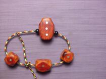 Handmade Indian small leaf red sandalwood Buddha head three-way bead set has been sold to order