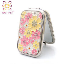 Yagerfi rectangular portable makeup mirror a hundred flowers folded portable girlfriends creative birthday gifts