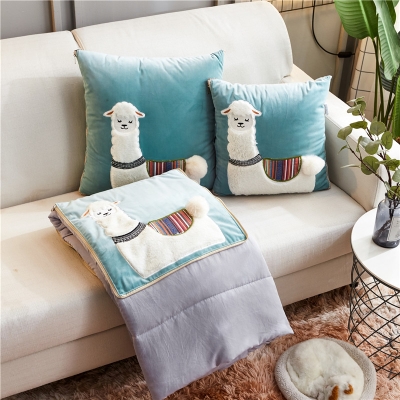 Cartoon Cute holding pillow Quilt Dual-use Car Inner Backrest Office O room Nap Pillow by Four Seasons Collapse Air conditioning