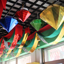 Hibao 30CM Lantern Festival Day Decoration Shopping Mall Hanging Decoration Ceiling Diamond Ball Three-dimensional Lobes Hotel Window Arrangement