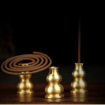 Copper gourd incense pan incense holder insert brass gourd holder incense holder cents sinking sandalwood pan incense line fragrance suitable