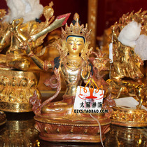 Buddhist supplies 7-inch 22cm is Nepal semi-gilt copper tantric Buddha statue Manjusri Bodhisattva