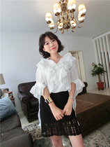 66-4 South Korea East Gate Spring Joker Black Water-soluble Circle Crochet Hip Skirt Short Skirt