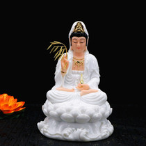 Guanyin Buddha statue Guanyin Bodhisattva statue White Jade gold Sopo Sansheng Lian Guanyin statue Nanhai Guanyin ornaments