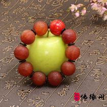 Buddha Yuan Pavilion Ming and Qing Old orange skin pattern old agate hand string bracelet Red Agate Buddha string beads Agate hand string DIY