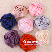 3CM three-dimensional encryption pure handmade ribbon Rose Bud ribbon handmade flower hairclip bow decorative flower