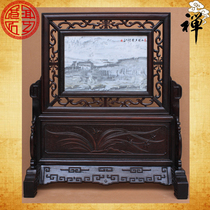 Natural Marble Painting Marble King Ink Flower Mountain Village Rural Love Waiyun Fairy House Insert Screen Treasures