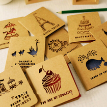 Cute retro memories hollow tower small greeting card gift card Valentines Day card gift envelope small