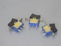 Black hat blue shell button switch KND2 250V 3A 3 foot 2 gear boat type toggle switch rocker switch