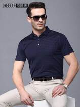 Labov pure mulberry silk T-shirt male short sleeve middle-aged 100 true silk turning for business dad special cabinet blouse