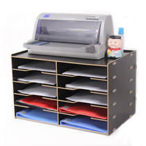 Wooden multi-layer file rack A4 paper office supplies finishing storage shelf folder student desktop shelf