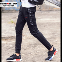  Autumn and winter new casual pants mens youth slim-fit pants stretch sweatpants mens black trousers closed mens pants