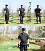  Fabric black training clothes Summer property security clothes Anti-static security training clothes short-sleeved half-sleeved suit