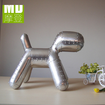 Aluminum leather puppy chair rivets parent-child childrens fun chair pony chair fiberglass designer animal stool creative decorative stool