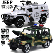  Childrens toy police car bus simulation pullback alloy car model car model boy toy car Toy car