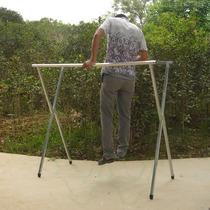 Wenlin simple clothes rack Floor-to-ceiling indoor folding double rod drying rack thickened balcony stall clothes display rack