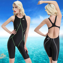 Send milk paste Yingfa womens one-piece middle leg professional shark skin swimsuit thin speed up 937