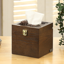 Free mail European multifunctional tissue box simple paper box living room household paper creative roll paper tube desktop wooden