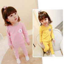 2021 autumn new childrens underwear set womens baby cotton autumn clothes