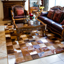 1 Light Lavish Living Room Cow Leather Carpet Bedroom Sofa Tea Table Blanket American Ground Mat Modern Minima Nordic Genuine Leather Tea Table