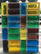 Inner color rectangular hollow glass brick 190*90*80mm A variety of colors can be customized
