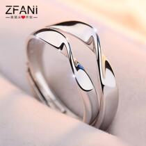 Mobius ring 925 silver couple ring a pair of opening ring men and womens ring ring ring ring ring ring pure silver jewelry