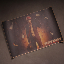 Payday game poster payday2 Dallas dormitory wall chart kraft paper retro custom decorative painting