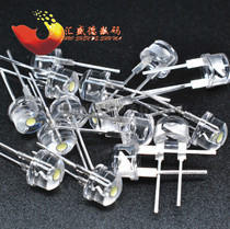 8MM straw hat LED 0 5W White Light LED F8 straw hat white light LED lamp bead bright high power (50)