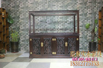 YL016 solid wood fish tank bottom cabinet elm wood shutter door carving fish tank pear fish tank rack chicken fin Wood aquarium