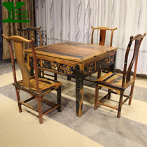 Old boat personality antique solid wood mahjong table automatic mahjong machine log table multi-purpose table high-grade mahjong table