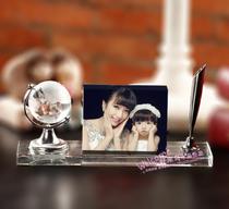 Haolai black Crystal Crafts ornaments Crystal White billet Image consumables Globe three-piece custom new