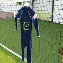  Korean boys swimsuit Baby children European and American baby middle-aged children sunscreen surfing one-piece swimsuit Quick-drying shark swimsuit