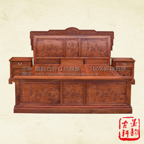 Red Wood Furniture Double Bed Chinese solid wood bed Minqing Classical Myanmar Flowers Pear Wood Large Bed 1 8 m Bedroom Wedding Bed