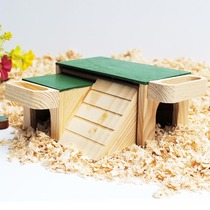  Oversized warm hamster house Small wooden house Double-decker villa Luxury sleeping nest House landscaping supplies Toys