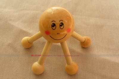  Solid Wood Made Head Massager Raw Hair Acupoint Massage Machine Laughing Face Six Feet Full Body Massager Six Paws Head