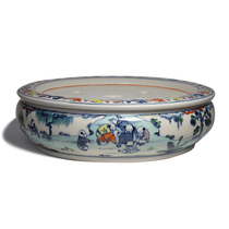 Taiwan Cunren Tang hand-painted antique fighting color baby play tea tray ceramic dry bubble table water storage tea table kung fu