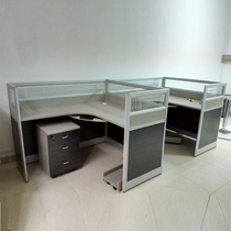 Office furniture simple modern screen work position staff 2 staff staff desk combination F-shaped office Card