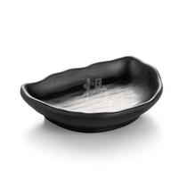 Young 140056 black matte melamine A5 plate dessert plate half disc creative plate West dinner plate hotel tableware