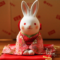 Hot sale Japanese Seto-yaki Yakushi kiln ceramic Lucky cat Cute Lucky Rabbit car desktop small ornaments