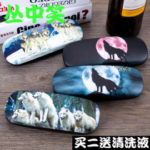 Wolves myopia glasses case men and women students retro creative personality fashion small fresh portable wear-resistant fall pressure