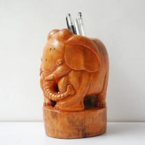 Bamboo root carving elephant pen holder pure hand engraving Lunar New Chinese Lunar New Year of the Chinese Lunar New Year of the Chinese Lunar New Year of the Chinese New Year