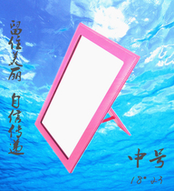 Beauty mirror leather square mirror desktop PU leather dressing mirror makeup mirror HD mirror easy to carry medium