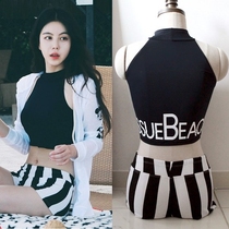 2019 new bandeau high neck sports bikini split boxers hot spring female swimsuit