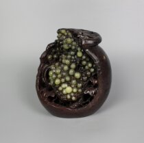  Qingtian stone carving ornaments beautiful life A cylinder of grape jelly round and refined pure handicraft art products plate grinding basin direct sales