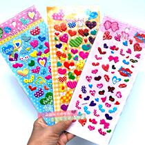 Childrens reward stickers Stickers Colorful love DIY decorative shapes Praise encouragement sticky paper three-dimensional color heart stickers