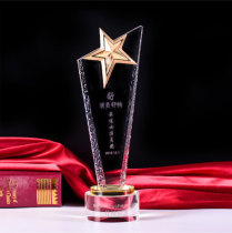 Metal crystal trophy spot knife type custom Trophy medal high-end souvenir authorized card custom free lettering