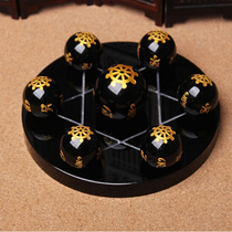 Original Stone natural obsidian six-character Mana the crystal ball the town house evil Crystal Feng Shui ball ornaments
